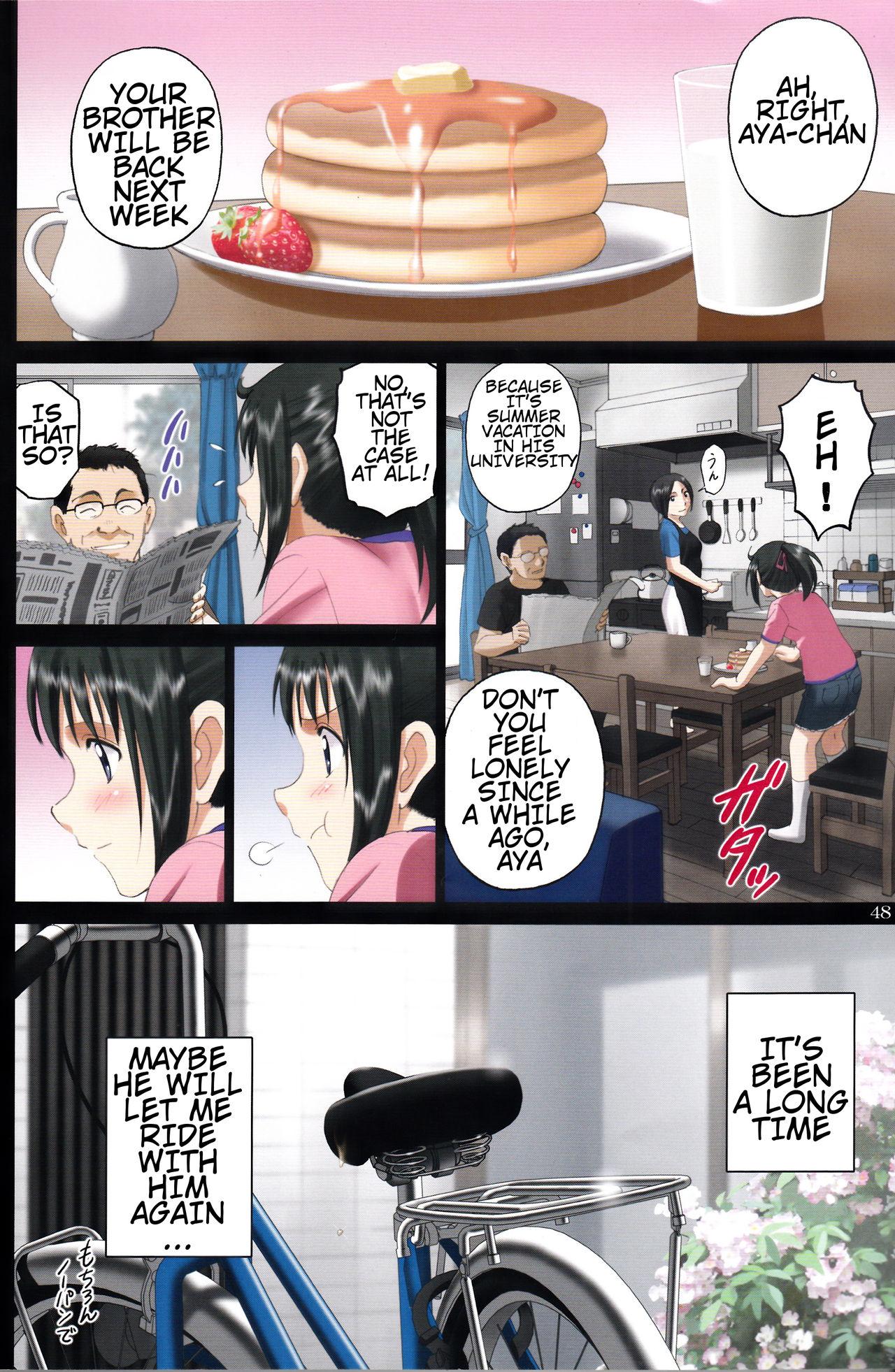 De Quatro (C90) [ACTIVA (SMAC)] Roshutsu Otome Speed "Hadaka to Jitensha wa Ikenai Blend ~ Mizuno Aya ~" [English] - Original Strapon - Page 47