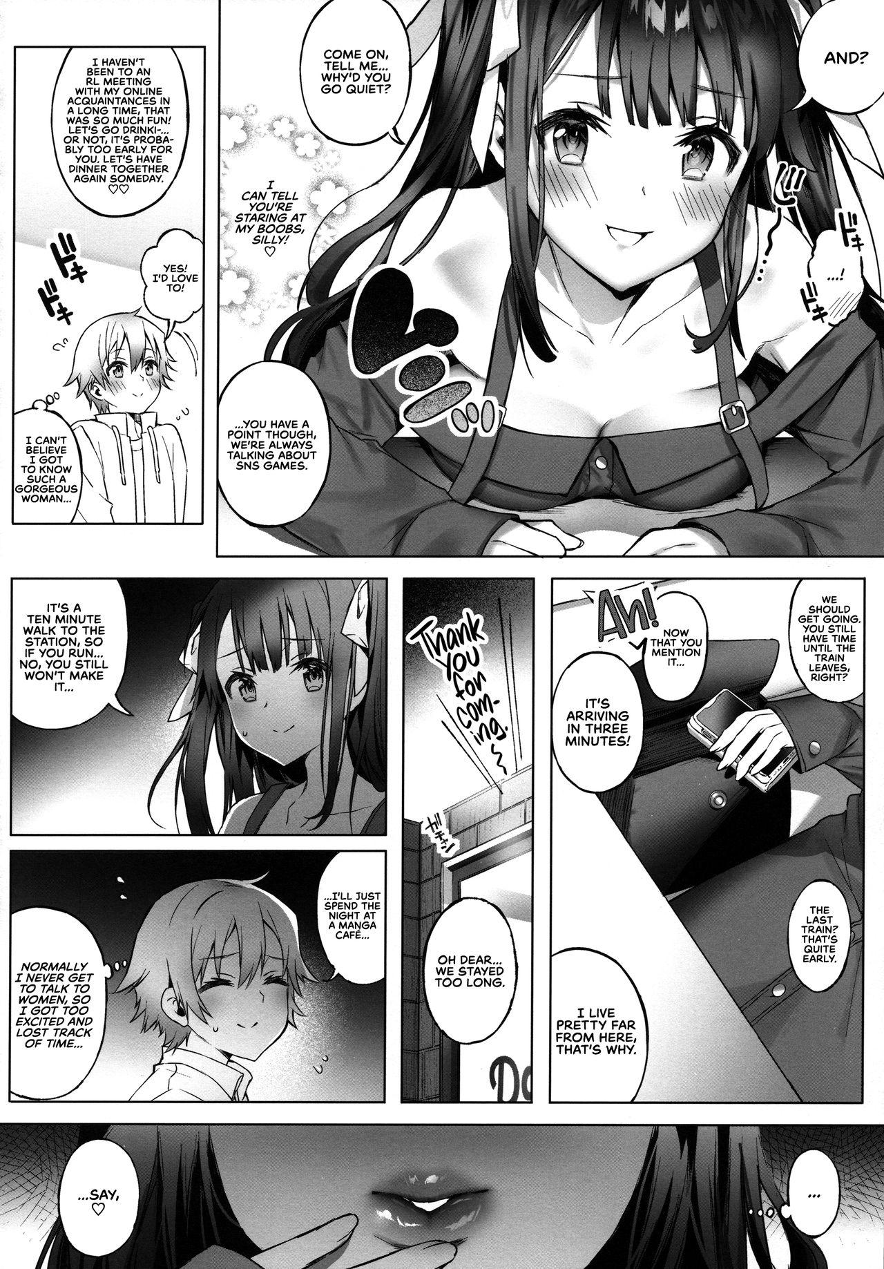 Ball Licking (C96) [Lunatic*Maiden (Poruno Ibuki)] Off-Pako Onee-san wa Gaman ga Dekinai | The Girl I Met Online Can't Restrain Herself [English] [RedLantern] - Original Flash - Page 6