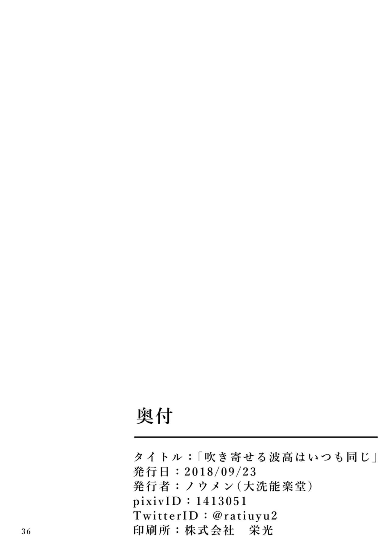 Plug Fukiyoseru Hakou wa Itsumo Onaji | The Roiling Waves Remain The Same - Girls und panzer Pussyfucking - Page 38