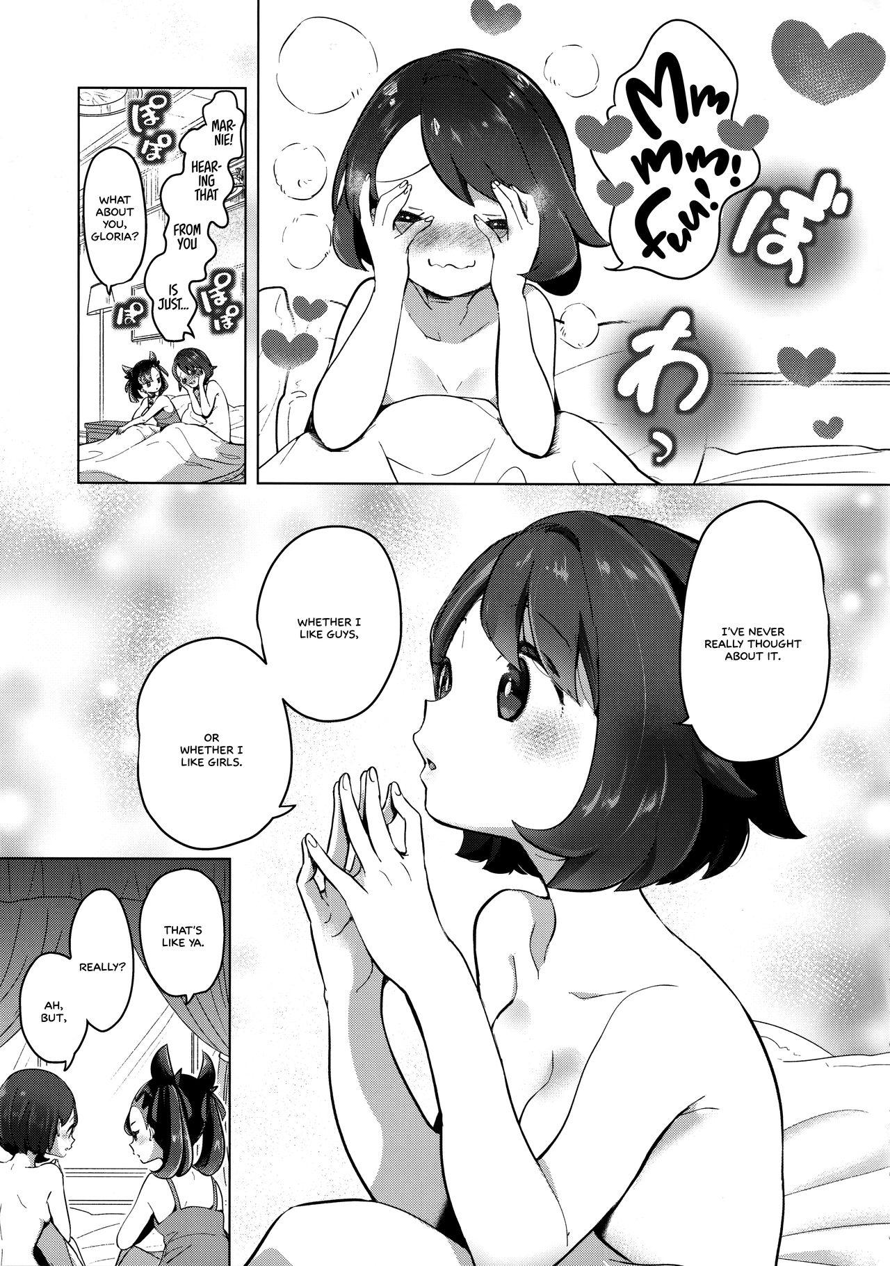 Sex Massage Marnie wa Yuuri kara Amai Ringo o Futatsu Moraimashita. | Marnie got Two Sweet Apples from Gloria - Pokemon | pocket monsters Muscle - Page 4
